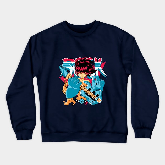 Let's Rock Crewneck Sweatshirt by Pinteezy